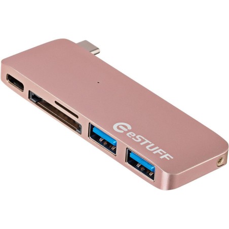 eSTUFF USB-C Slot-in Hub Rose – Versatile, Sleek, and Efficient Connectivity | ES84121-ROSE